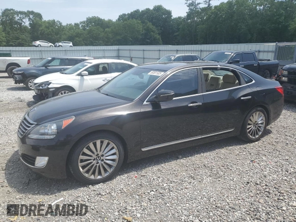 2014 Hyundai Equus Signature with VIN KMHGH4JH4EU074679, listed as a Copart auction lot 56581505 with 118,846 mi miles and Salvage title. Bid and sale history available at DreamBid. Image 1.