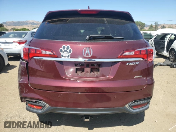 2017 Acura RDX Advance with VIN 5J8TB4H74HL014740, listed as a Copart auction lot 61172935 with 52,915 mi miles and Salvage title. Bid and sale history available at DreamBid. Image 6.