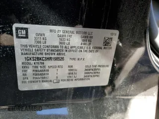 2017 GMC Yukon SLT with VIN 1GKS2BKC3HR198526, listed as a Copart auction lot 47212184 with 137,101 mi miles and Salvage Title. Bid and sale history available at carsss.com. Image 13.