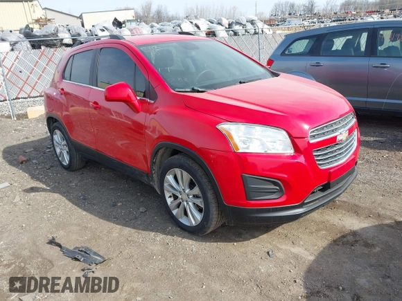 2015 Chevrolet Trax LT with VIN KL7CJLSB2FB253941, listed as a IAAI auction lot 41836407 with 46,453 mi miles. Bid and sale history available at carsss.com. Image 1.