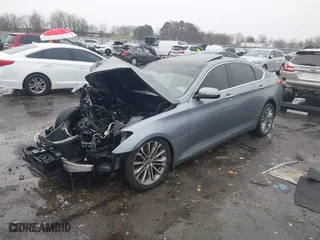 2015 Hyundai Genesis 3.8L with VIN KMHGN4JEXFU018603, listed as a IAAI auction lot 41717349 with 1 mi miles. Bid and sale history available at carsss.com. Image 2.