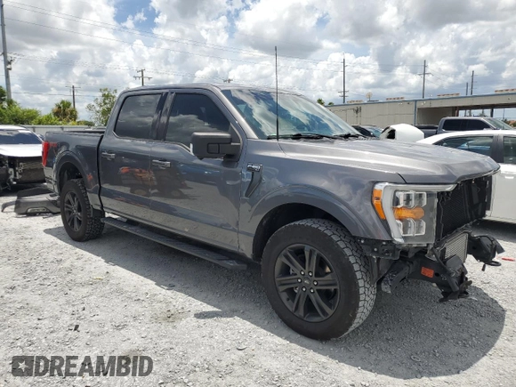 2021 Ford F-150 XL with VIN 1FTFW1E87MFC00633, listed as a Copart auction lot 65318235 with 91,264 mi miles and Salvage title. Bid and sale history available at DreamBid. Image 4.