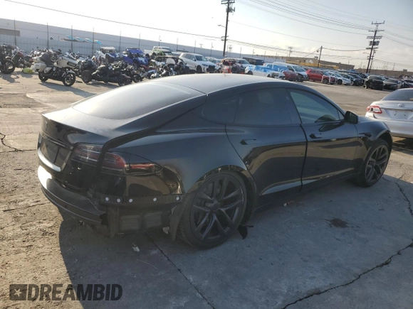 2022 Tesla Model S with VIN 5YJSA1E51NF482745, listed as a Copart auction lot 42562955 with 75,573 mi miles and Salvage Title. Bid and sale history available at DreamBid. Image 3.