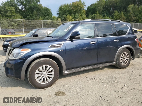 2018 Nissan Armada SV with VIN JN8AY2NC1J9553107, listed as a Copart auction lot 69493074 with 125,054 mi miles and Salvage Title. Bid and sale history available at carsss.com. Image 1.