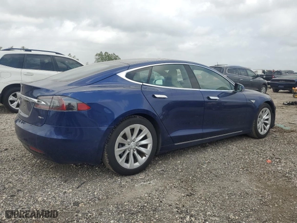 2016 Tesla Model S 90D with VIN 5YJSA1E25GF158223, listed as a Copart auction lot 47727765 with 43,812 mi miles and Salvage Title. Bid and sale history available at carsss.com. Image 3.