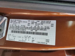 2017 Ford Escape S with VIN 1FMCU0F78HUC46672, listed as a Copart auction lot 59348095 with 96,481 mi miles and Salvage title. Bid and sale history available at DreamBid. Image 12.
