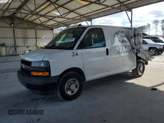 2020 Chevrolet Express Cargo Van with VIN 1GCWGAFGXL1122881, listed as a Copart auction lot 80422684 with 79,162 mi miles and Salvage Title. Bid and sale history available at carsss.com. Image 1.