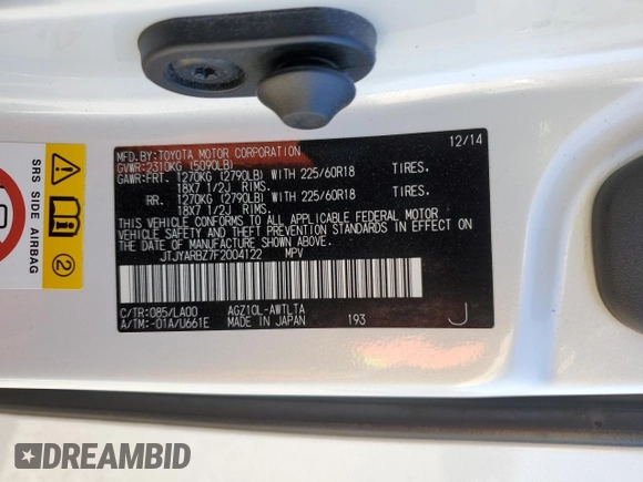 2015 Lexus NX 200t with VIN JTJYARBZ7F2004122, listed as a Copart auction lot 49131895 with 0 mi miles and Salvage Title. Bid and sale history available at carsss.com. Image 15.