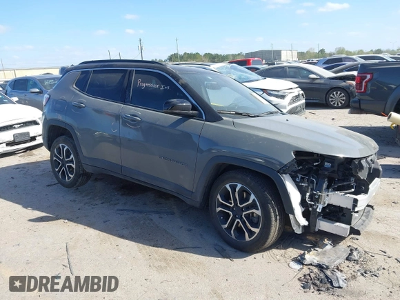 2023 Jeep Compass Limited с VIN 3C4NJDCN4PT505487, выставлен на аукционе IAAI как лот 41816219 с пробегом 10 379 миль миль и . История ставок и продаж доступна на DreamBid. Изображение 1.