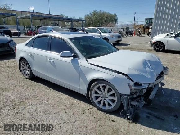 2013 Audi A4 Premium Plus with VIN WAUEFAFL8DN039856, listed as a Copart auction lot 44357595 with 0 mi miles and Salvage Title. Bid and sale history available at carsss.com. Image 14.