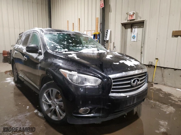 2013 Infiniti JX35 with VIN 5N1AL0MM2DC332028, listed as a Copart auction lot 38962534 with 206,450 mi miles and Salvage Title. Bid and sale history available at carsss.com. Image 4.