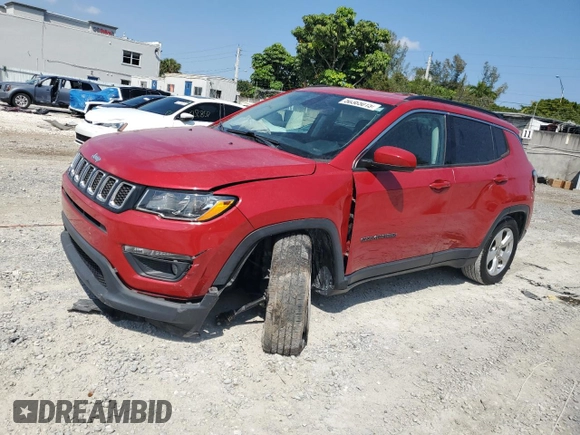 2019 Jeep Compass Latitude with VIN 3C4NJCBB0KT646602, listed as a Copart auction lot 50365015 with 50,782 mi miles and Non Repairable. Bid and sale history available at DreamBid. Image 1.