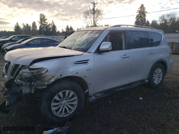 2017 Nissan Armada SV with VIN JN8AY2NC5H9506138, listed as a Copart auction lot 83483064 with 127,638 mi miles and Salvage Title. Bid and sale history available at carsss.com. Image 1.