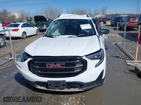 2021 GMC Terrain SLT with VIN 3GKALVEV3ML368988, listed as a IAAI auction lot 41925690 with 57,630 mi miles and . Bid and sale history available at carsss.com. Image 13.