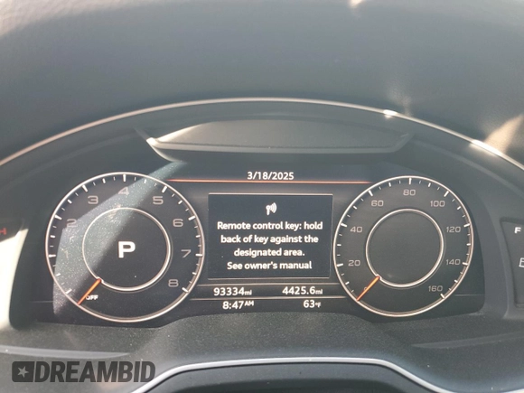 2018 Audi Q7 Prestige z VIN WA1VAAF73JD023063, wystawiony jako Copart lot #49678315 z przebiegiem 93 334 mil mil oraz Szkoda całkowita • Salvage title. Historia ofert i sprzedaży dostępna na DreamBid. Obrazek 9.