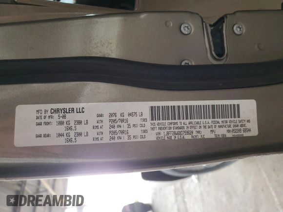 2008 Jeep Patriot Sport с VIN 1J8FF28W68D759620, выставлен на аукционе Copart как лот 51824805 с пробегом 197 180 миль миль и Списание • Salvage title. История ставок и продаж доступна на DreamBid. Изображение 14.
