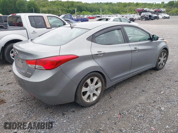 2012 Hyundai Elantra Limited with VIN KMHDH4AE6CU282875, listed as a IAAI auction lot 42341052 with 215,231 mi miles and . Bid and sale history available at DreamBid. Image 4.
