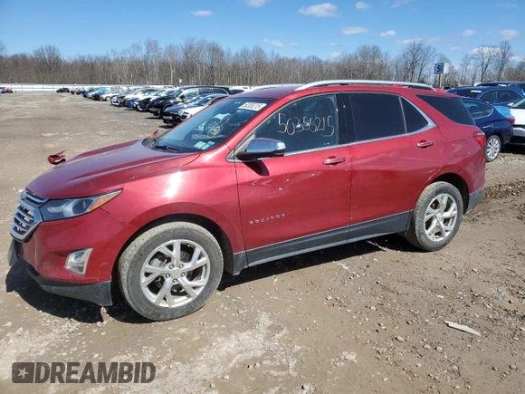 2019 Chevrolet Equinox Premier with VIN 2GNAXXEV3K6161652, listed as a Copart auction lot 50355215 with 83,345 mi miles and Salvage Title. Bid and sale history available at DreamBid. Image 1.