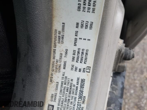 2005 Chevrolet Colorado 1SC LS Z85 with VIN 1GCDT136558189395, listed as a Copart auction lot 47774525 with 168,215 mi miles and Salvage title. Bid and sale history available at DreamBid. Image 12.