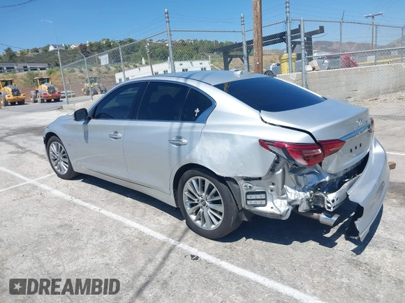 2020 Infiniti Q50 Luxe with VIN JN1EV7AP0LM203949, listed as a IAAI auction lot 42520077 with 57,531 mi miles and . Bid and sale history available at DreamBid. Image 3.