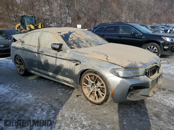 2021 BMW M5 with VIN WBS83CH06MCG88652, listed as a Copart auction lot 86330974 with 0 mi miles and Salvage Title. Bid and sale history available at carsss.com. Image 4.