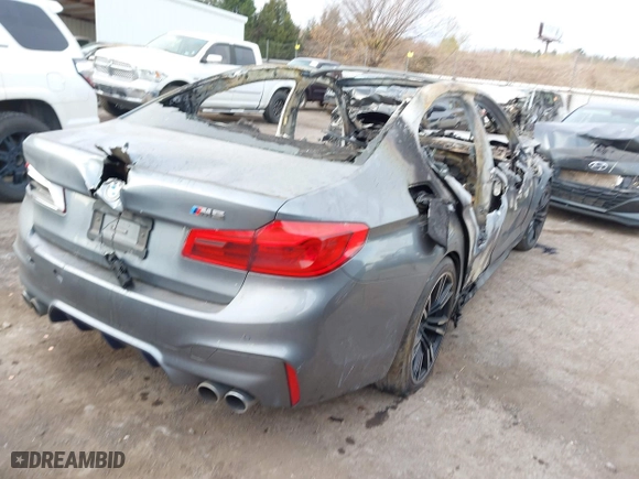 2019 BMW M5 Competition with VIN WBSJF0C57KB284754, listed as a IAAI auction lot 40964230 with 1 mi miles. Bid and sale history available at carsss.com. Image 4.