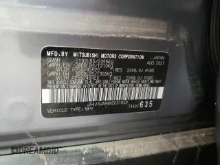 2022 Mitsubishi Outlander SE z VIN JA4J3UA84NZ031658, wystawiony jako Copart lot #56142155 z przebiegiem 73 500 mil mil oraz Szkoda całkowita • Salvage title. Historia ofert i sprzedaży dostępna na DreamBid. Obrazek 14.