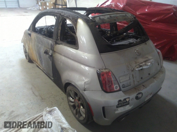 2014 FIAT 500 Abarth with VIN 3C3CFFJH8ET188493, listed as a IAAI auction lot 40751752 with 1 mi miles. Bid and sale history available at carsss.com. Image 3.