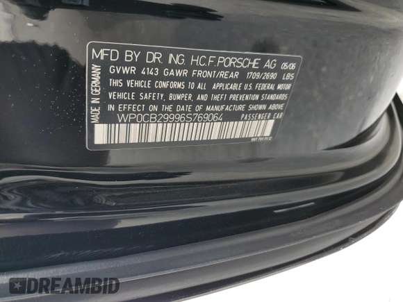 2006 Porsche 911 Carrera S with VIN WP0CB29996S769064, listed as a Copart auction lot 84110214 with Not Provided miles and Salvage Title. Bid and sale history available at carsss.com. Image 12.
