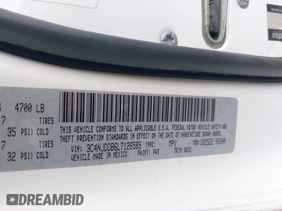 2020 Jeep Compass Trailhawk z VIN 3C4NJDDB6LT126585, wystawiony jako IAAI lot #42210794 z przebiegiem 132 220 mil mil oraz . Historia ofert i sprzedaży dostępna na DreamBid. Obrazek 9.