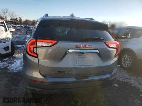 2023 GMC Terrain SLE with VIN 3GKALTEG1PL129661, listed as a Copart auction lot 43905095 with 38,361 mi miles and Salvage Title. Bid and sale history available at DreamBid. Image 6.