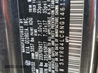 2022 Kia Sorento LX with VIN 5XYRG4LC8NG146129, listed as a Copart auction lot 41625855 with 59,461 mi miles and Salvage Title. Bid and sale history available at carsss.com. Image 15.