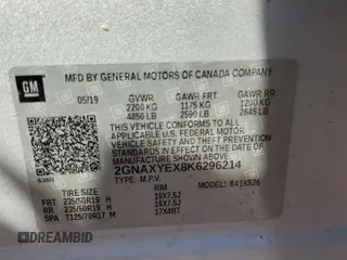 2019 Chevrolet Equinox Premier with VIN 2GNAXYEX8K6296214, listed as a Copart auction lot 46095905 with 112,743 mi miles and Salvage Title. Bid and sale history available at carsss.com. Image 13.