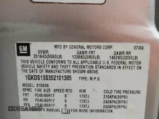 2005 GMC Envoy SLT with VIN 1GKDS13S352101385, listed as a Copart auction lot 89271025 with 165,670 mi miles and Salvage Title. Bid and sale history available at carsss.com. Image 15.