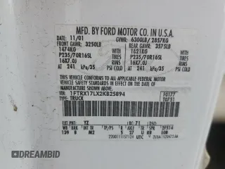 2002 Ford F-150 XL with VIN 1FTRX17LX2KB25894, listed as a Copart auction lot 49283405 with 247,998 mi miles and Salvage title. Bid and sale history available at DreamBid. Image 12.