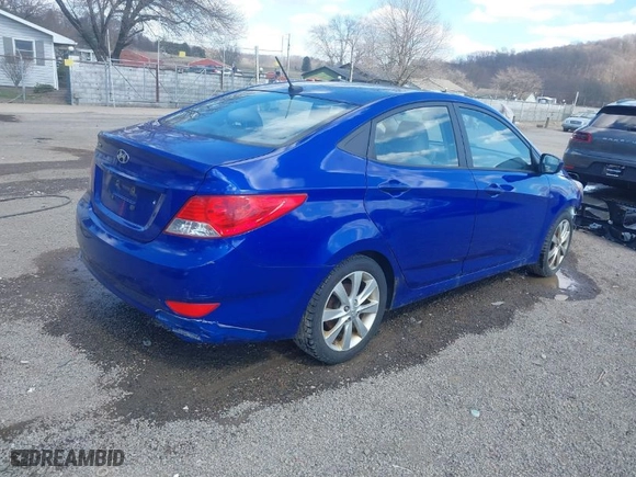 2012 Hyundai Accent GLS with VIN KMHCU4AE5CU129573, listed as a IAAI auction lot 41903944 with 120,986 mi miles. Bid and sale history available at carsss.com. Image 4.