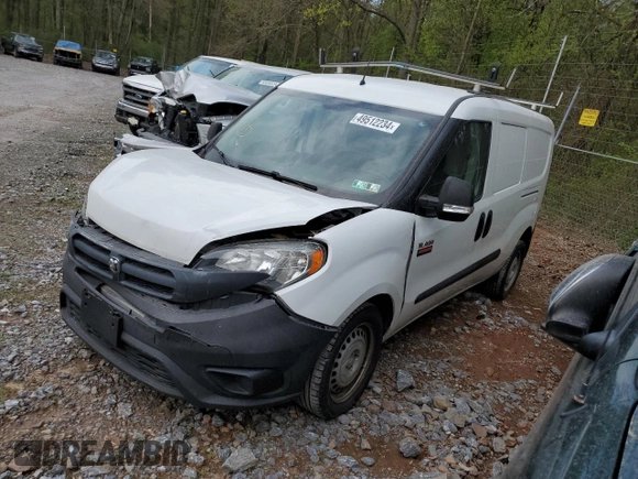 2015 Ram ProMaster City Cargo Tradesman with VIN ZFBERFAT5F6A72377, listed as a Copart auction lot 49512234 with 106,773 mi miles and Salvage Title. Bid and sale history available at carsss.com. Image 1.