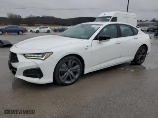 2023 Acura TLX w/A-Spec Package with VIN 19UUB6F58PA005969, listed as a Copart auction lot 45108485 with 0 mi miles and Salvage Title. Bid and sale history available at carsss.com. Image 1.