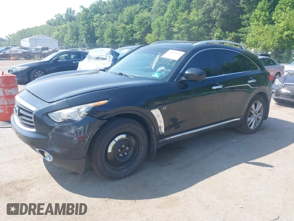 2014 Infiniti QX70 with VIN JN8CS1MW7EM410150, listed as a IAAI auction lot 39960321 with Not Provided miles and . Bid and sale history available at DreamBid. Image 22.