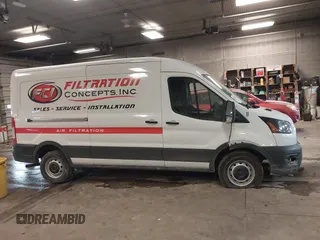 2023 Ford Transit Cargo with VIN 1FTBR1C80PKB95490, listed as a IAAI auction lot 41366493 with 17,450 mi miles and . Bid and sale history available at DreamBid. Image 14.