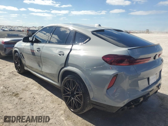2024 BMW X6 M with VIN 5YM23ET04R9S28947, listed as a Copart auction lot 77666914 with 21,814 mi miles and Non Repairable. Bid and sale history available at carsss.com. Image 2.