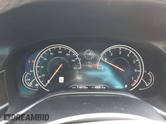 2017 BMW 7 Series 740i with VIN WBA7E2C55HG739108, listed as a Copart auction lot 53304715 with 114,510 mi miles and Salvage title. Bid and sale history available at DreamBid. Image 9.
