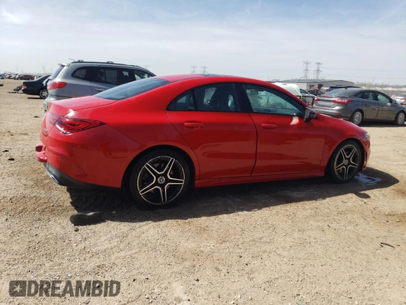 2020 Mercedes-Benz CLA 250 with VIN WDD5J4HB4LN034066, listed as a Copart auction lot 53181015 with 78,352 mi miles and Salvage title. Bid and sale history available at DreamBid. Image 3.