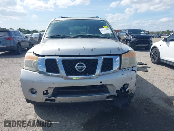 2011 Nissan Armada SV with VIN 5N1BA0ND2BN610453, listed as a IAAI auction lot 41647008 with 163,236 mi miles and . Bid and sale history available at DreamBid. Image 12.