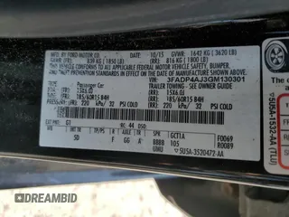 2016 Ford Fiesta S z VIN 3FADP4AJ3GM130301, wystawiony jako Copart lot #59412995 z przebiegiem 80 237 mil mil oraz Szkoda całkowita • Salvage title. Historia ofert i sprzedaży dostępna na DreamBid. Obrazek 12.
