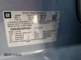 2016 Chevrolet Tahoe LS with VIN 1GNSCAEC3GR306681, listed as a Copart auction lot 47670525 with Not provided miles and Non repairable. Bid and sale history available at DreamBid. Image 13.