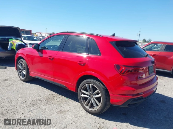 2024 Audi Q3 S line Premium with VIN WA1DECF39R1057403, listed as a IAAI auction lot 41749950 with 9,891 mi miles. Bid and sale history available at carsss.com. Image 3.