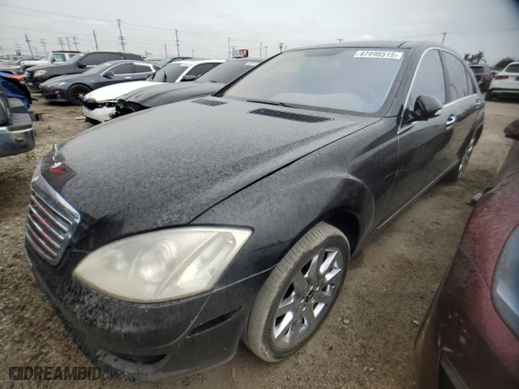 2007 Mercedes-Benz S-Class 5.5L V8 with VIN WDDNG71XX7A049898, listed as a Copart auction lot 47498515 with 200,933 mi miles and Clean Title. Bid and sale history available at carsss.com. Image 1.