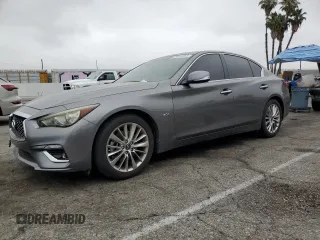 2020 Infiniti Q50 Luxe z VIN JN1EV7AP7LM206136, wystawiony jako Copart lot #59612355 z przebiegiem 70 001 mil mil oraz Szkoda całkowita • Salvage title. Historia ofert i sprzedaży dostępna na DreamBid. Obrazek 1.
