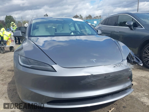 2024 Tesla Model 3 with VIN 5YJ3E1EAXRF859360, listed as a IAAI auction lot 41725898 with 3,693 mi miles. Bid and sale history available at carsss.com. Image 12.